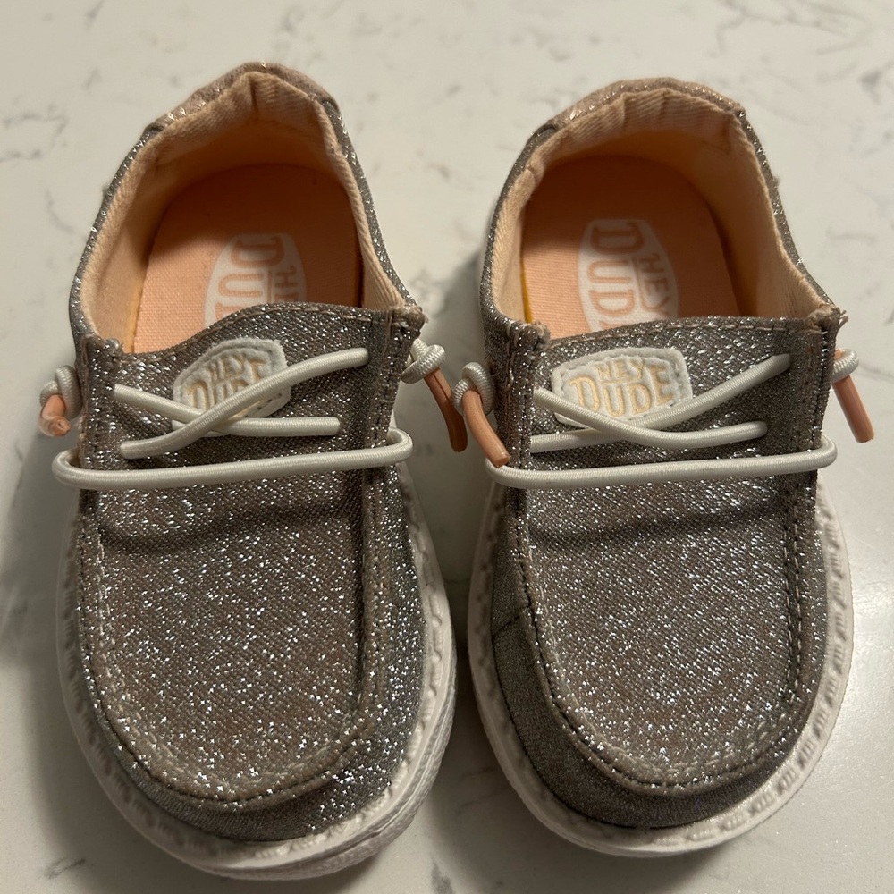 Disney Kids Moccasins - Silver Glitter